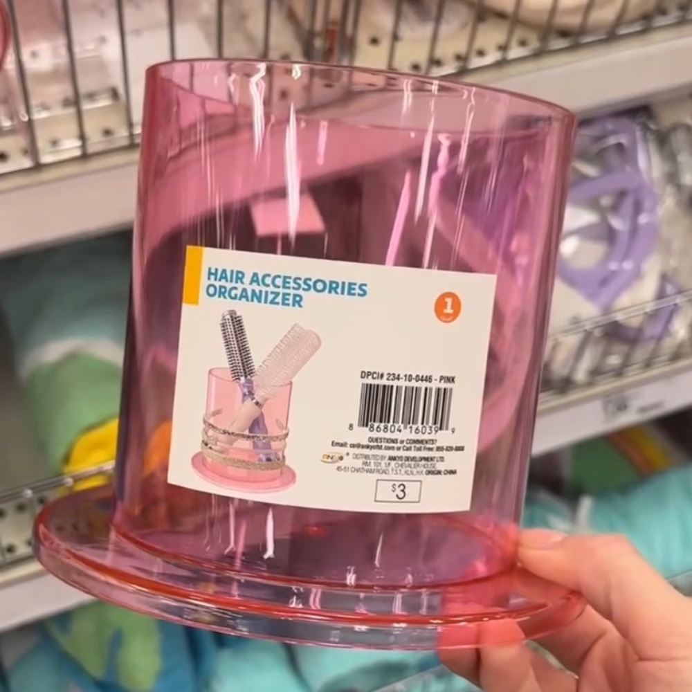 Pink Hair Accessories Organizer
